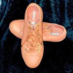 Dusty Rose leather Converse